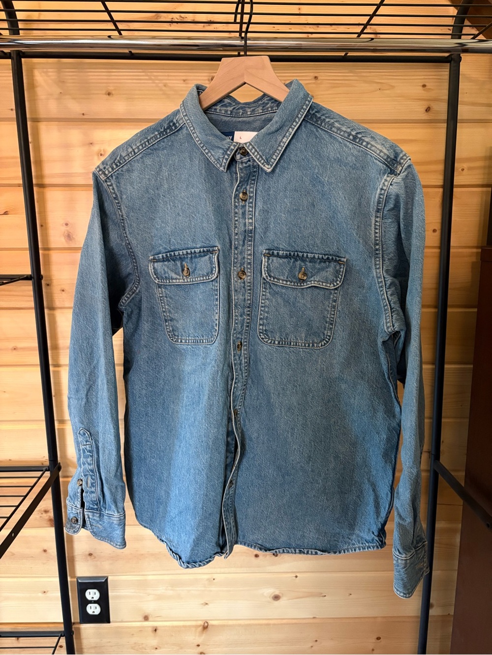 Old Navy Denim Button-Up Shirt in Light Blue